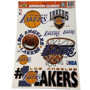 Vintage NBA Los Angeles Lakers 1997 Basketball Window Cling Sheet Reusable Kobe!